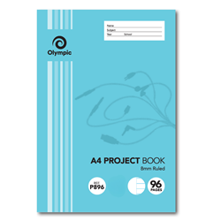 OLYMPIC PROJECT BOOK 96 Page A4 297mm mm x 210mm 8mm Ruled